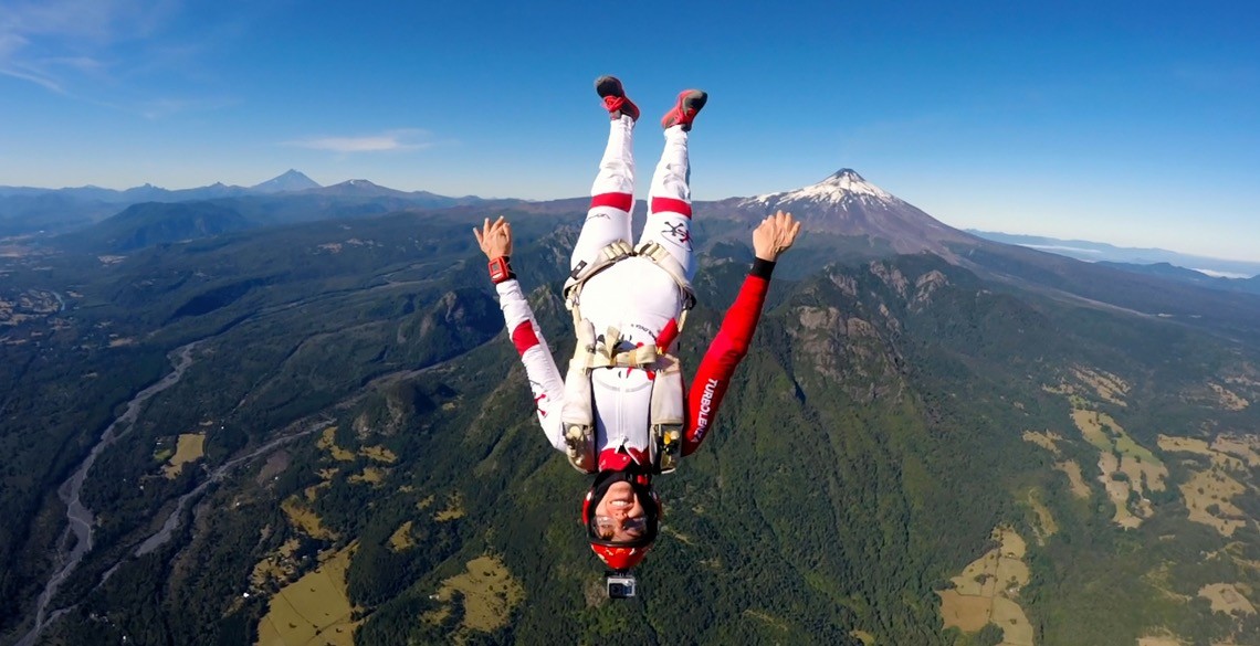 Skydiving next to stunning active volcano by Roberta Mancino
